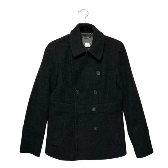 J. Crew Stadium Cloth Nello Gori Peacoat Women's Sz 2 Charcoal Gray Timeless