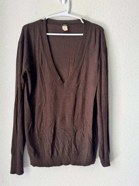 J. Crew Chocolate Brown Cashmere-Silk Sweater