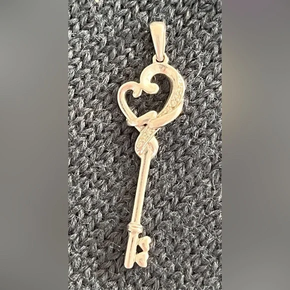 Silver & Diamonds Key to My Heart‎ Pendant NO CHAIN