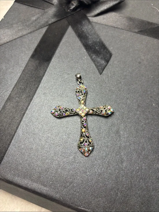 Premier Designs Angelina Multicolor Crystal Cross Pendant Necklace - Women Jewel
