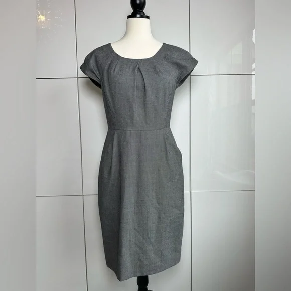 J. Crew Womens 4 Super 120s Wool Cap Sleeve Sheath Dress Career Work