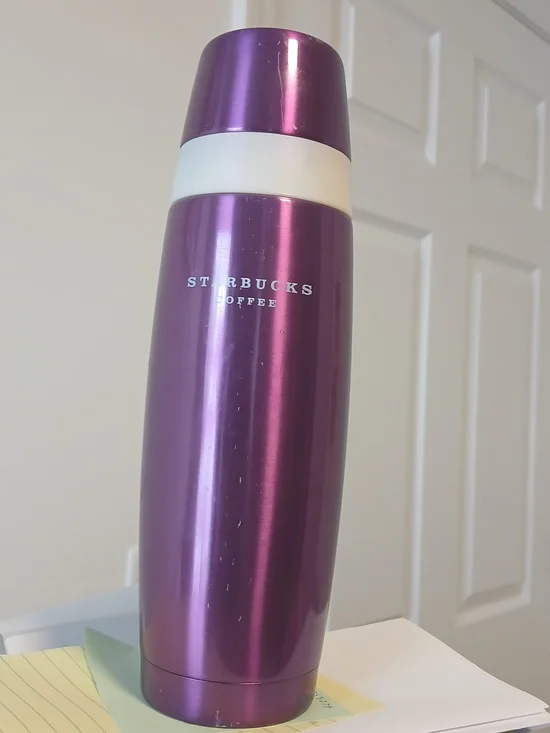 2006 Starbucks Purple Stainless Travel Tumbler Vintage