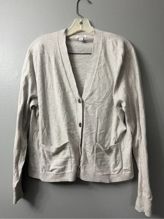 J. Crew Women's Light cresm V-Neck Cardigan Sweater