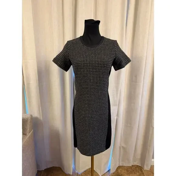 Black and Grey Dress By J. Crew Size 2