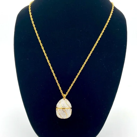Suzanne Somers Egg Rhinestone Pendant/Watch