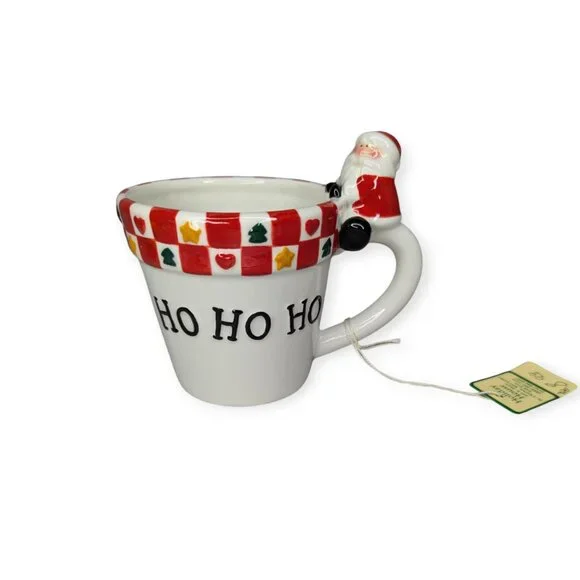 NWT CBK Ceramic Santa Ho Ho Ho Christmas Mug with Tags