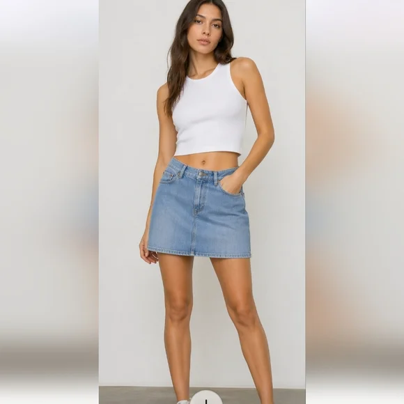 J CREW Stretch Jean Denim Mini Skirt 4