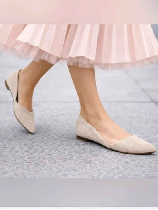 NIB J.Crew Zoe Suede D'Orsay Flats - Saddle Size 9.5