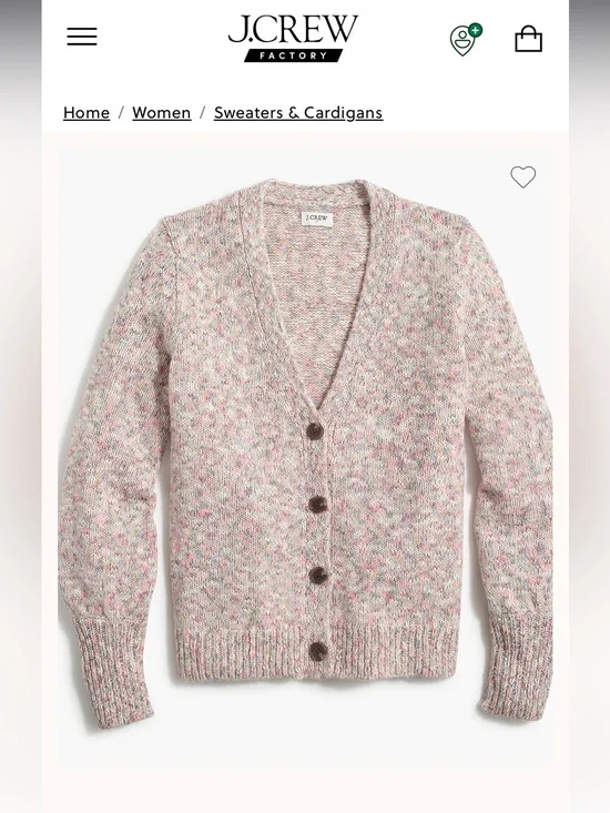 J Crew Textured Button Front Cardigan Sweater Heathered Multi Womens Size M