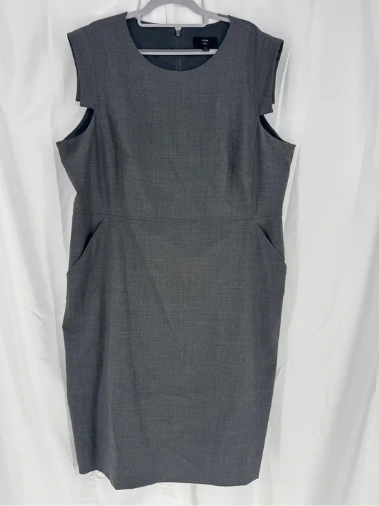 J. Crew Gray Midi Sheath Dress