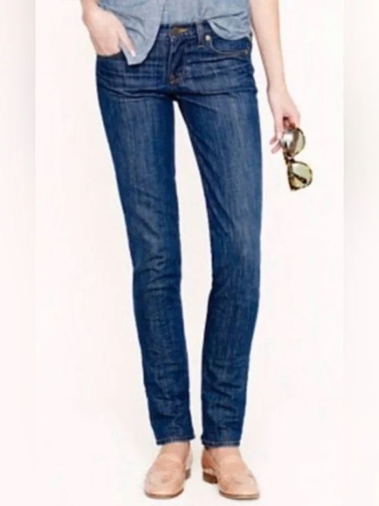 J. Crew Matchstick Jeans Dark Denim Blue Straight-Leg Sz 28 Short (g19)