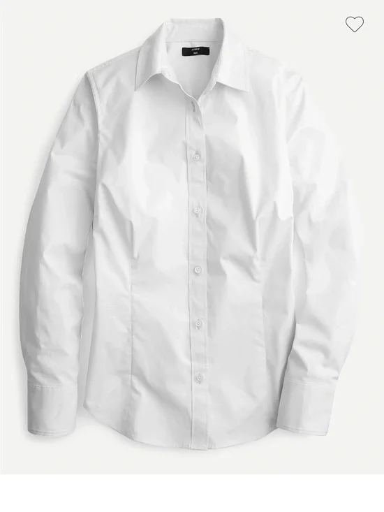 J. Crew White Button-Up Shirt - Classic Slim/Curvy Collection
