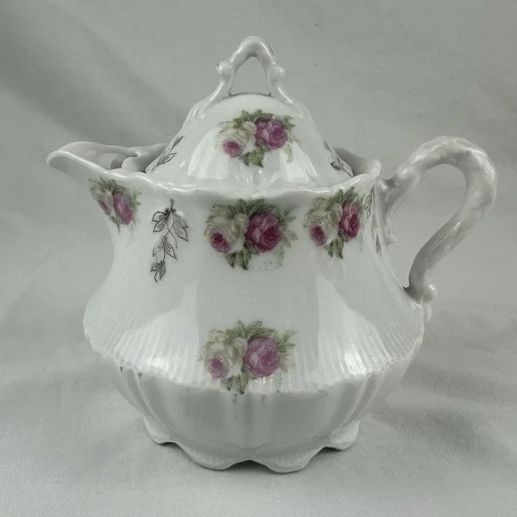 CT‎ Altwasser Teapot Rose & Gold Pattern Germany Floral circa 1900 Cottagecore