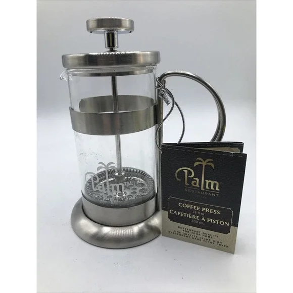 Stainless‎ French Press Tea Maker Palm Restaurant 4cups NEW