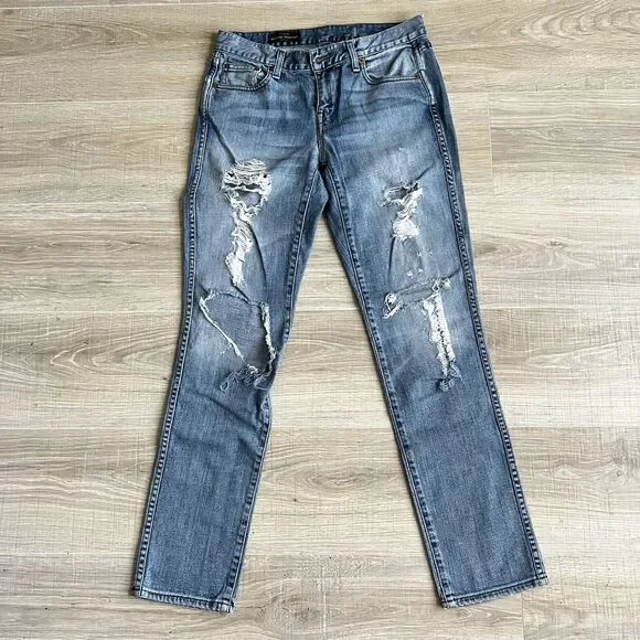 J. Crew Vintage Straight Jeans Womens Size 24 Distressed USA Made Holes