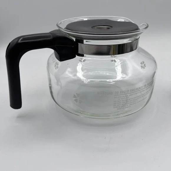 Mr Coffee 10 Cup Glass Replacement Decanter F-122 Carafe with Two Lids Vintage