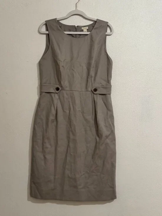 J.Crew Light Khaki Structured Sleeveless Dress – Size 6
