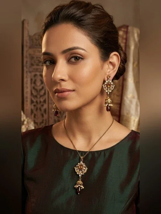 Pendant and Earring Set Vintage Style