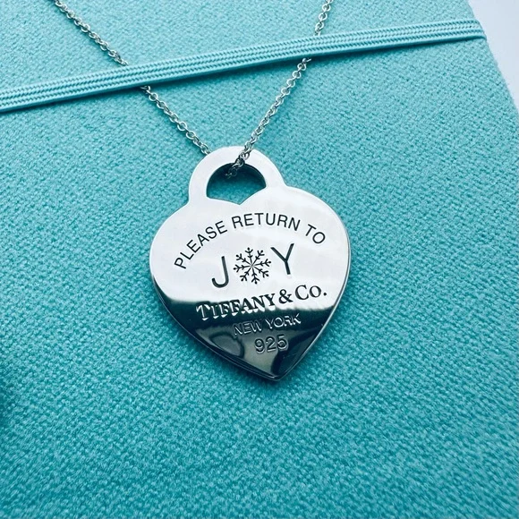 LIMITED Tiffany & Co. Please Return to Joy Heart Charm Necklace in Silver 16-18”