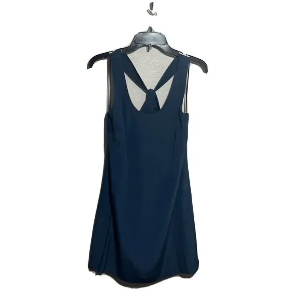 JCrew Twist Back Dress in Night Shadow Blue Sz 4  100% Silk A7548