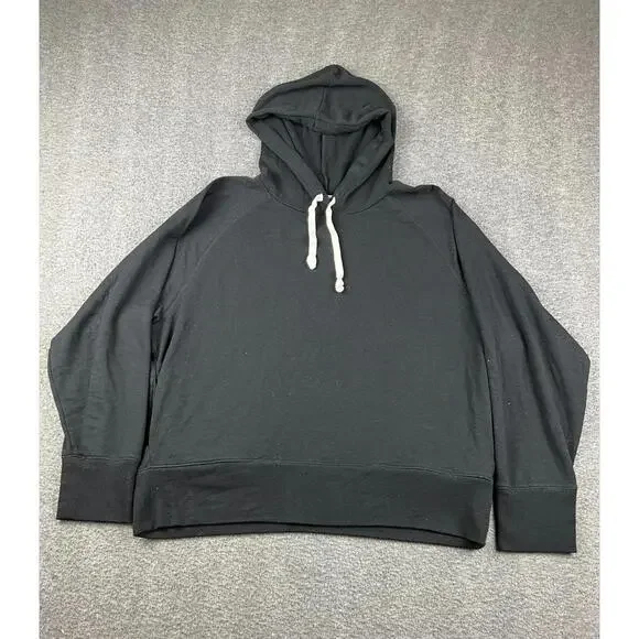 J.Crew Womens Black Hoodie Sweatshirt Size XL‎