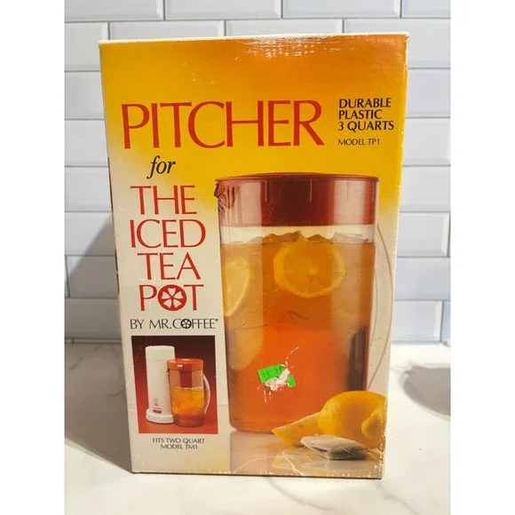 Vintage Mr Coffee Iced Tea Pot Replacement Pitcher 3 Quart Model TP1 Red Lid NEW