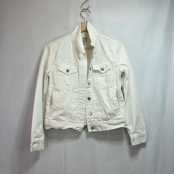 🦜 J.Crew, white denim, jean jacket