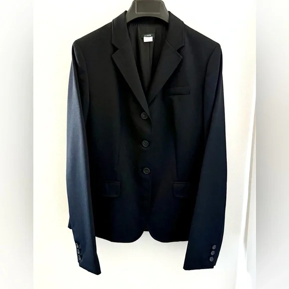 J. Crew Black Wool Suit Blazer Size 12 Tall