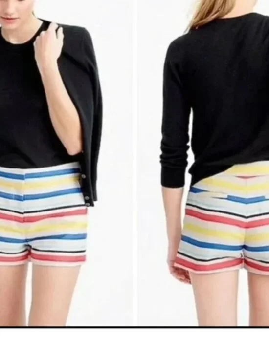 J. Crew Shorts | J Crew Jacquard Striped Shorts Womens Size 8