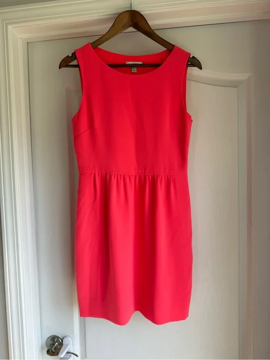 J. Crew Sleeveless Hot Coral Sheath Dress