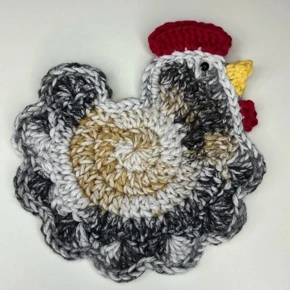 Crochet Chicken Cup Mug Coaster‎ Crochet Handcrafted Handmade Cotton Pick One