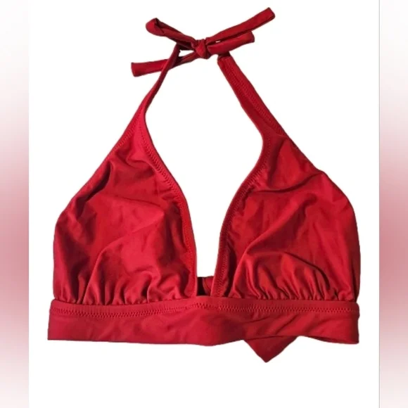 J.Crew Red Halter Bikini Top Women's Size XS New With Tags