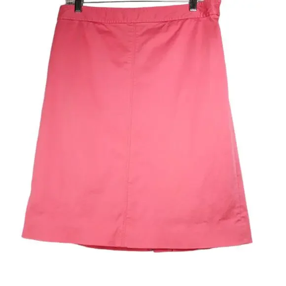 J. CREW Chino Skirt Women's 10  Coral Pencil Stretch Nautical Preppy