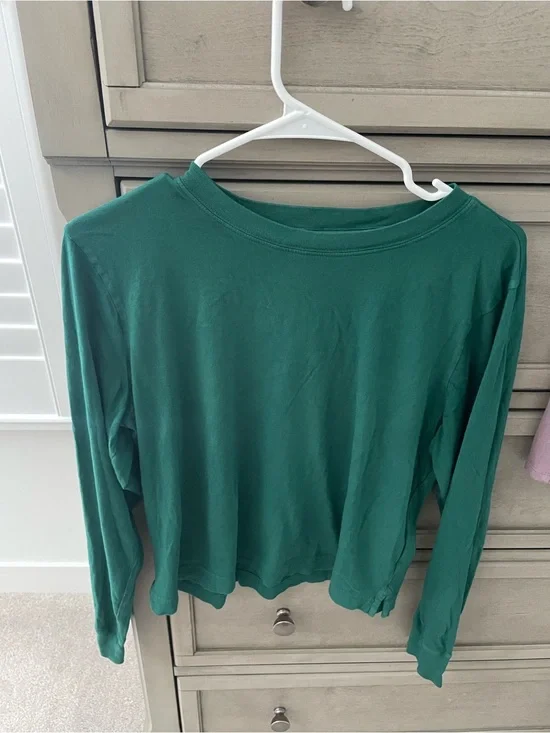 J Crew Vintage Jersey Cropped Long Sleeve Tee