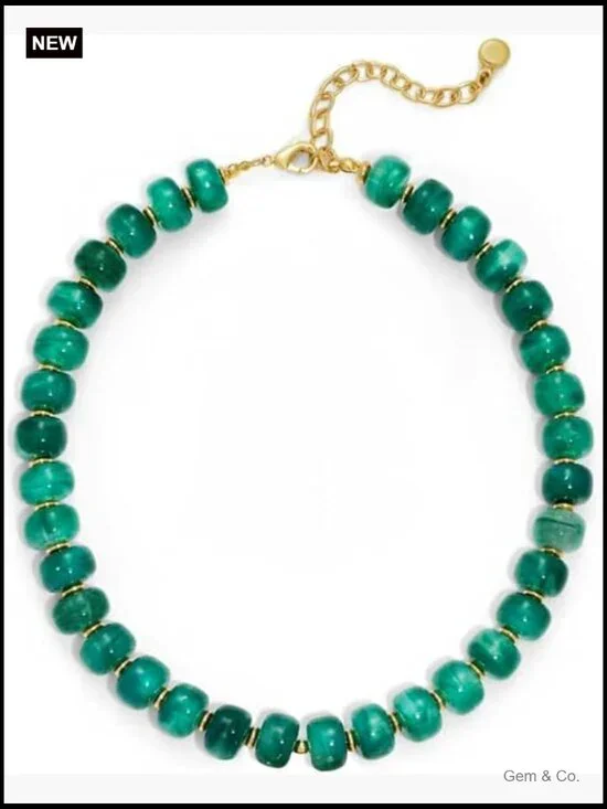 Chunky Beaded Heart Necklace - Statement Puffy Choker