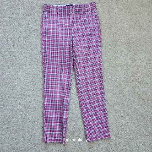 J. Crew Cameron Pant Pink Plaid Size 2