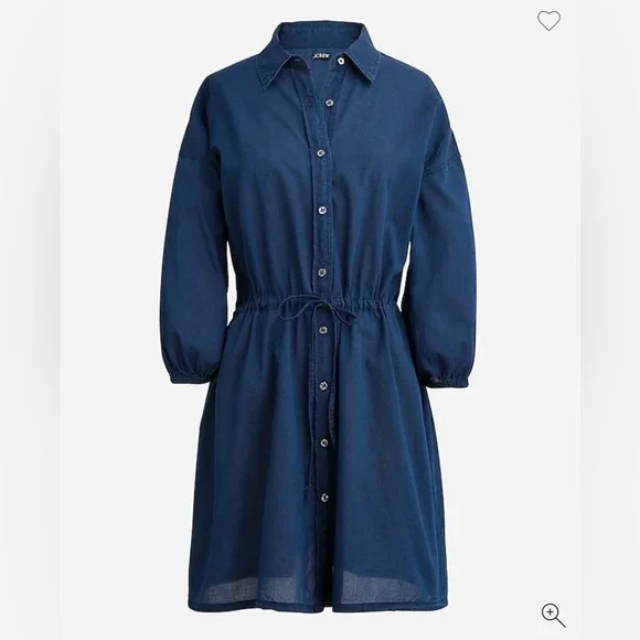 J. Crew Cinched Blue T-Shirt Long Sleeve Dress Size Medium