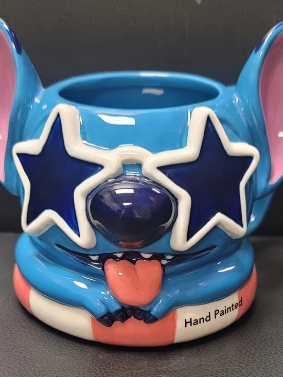 Disney Lilo & Stitch Blue Star-Eyed Hand-Painted Ceramic Mug