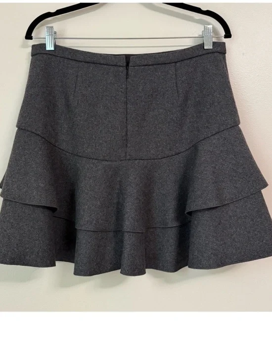 Womens Gray Tiered Ruffle Skirt 6