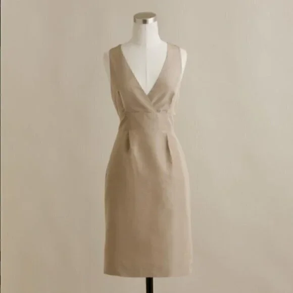 J. Crew Alisanne Dress 0 in Silk Taffeta Natural Cocktail Wedding Event Occasion