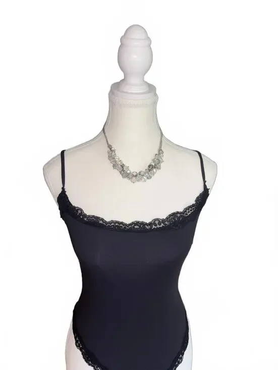 Elegant Silver Crystal Statement Necklace with Multi-Chain Design