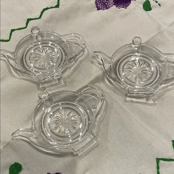Elegant Clear Glass Teapot shape tea bag  caddies