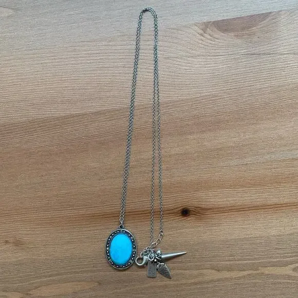 American Eagle Turquoise Silver Necklace