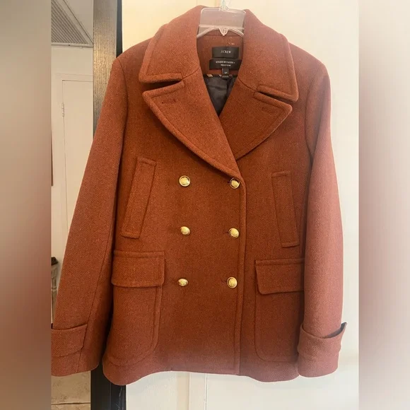CREW Majesty Peacoat Italian Stadium Cloth Nello Gori Wool Heather Chestnut 12T