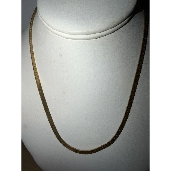 Cuban Link 14k Gold-Plated Chain Necklace Flat  14KGP 16