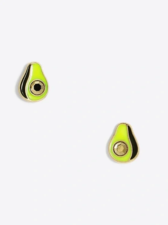 🥑 NWT J. Crew 🥑 Lime Green and Gold Avocado Stud Earrings