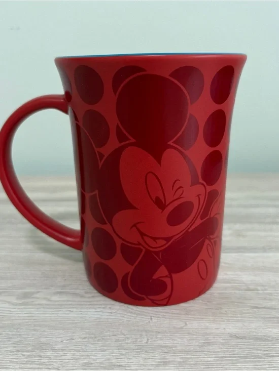 Disney Parks Micky Mouse Red Ceramic Coffee Mug