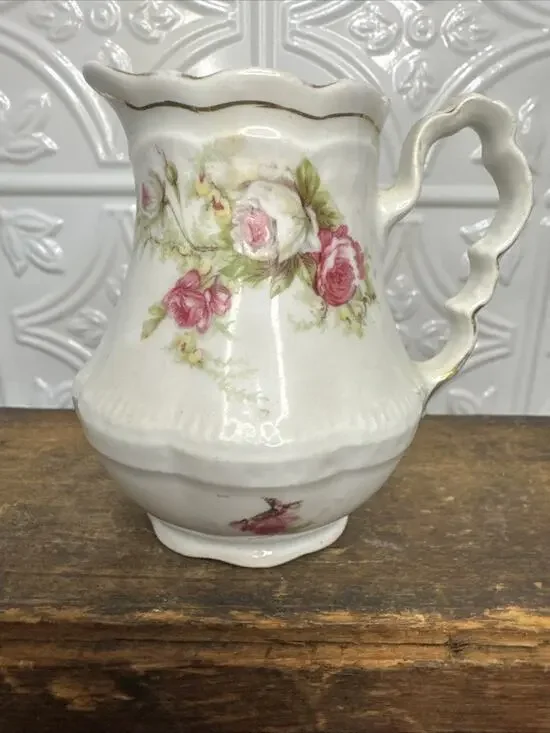 ORLEANS Z.S. & CO Bavaria Creamer Delicate Pink Rose ANTIQUE EXCELLENT