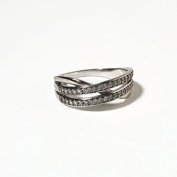 Sterling Silver Cubic Zirconia CZ Ring Signed IBB CN Size 9.25