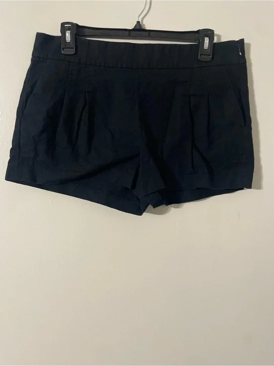 J. Crew Black Pleated Front Women's Shorts 98% Cotton Sz-Ladies 10